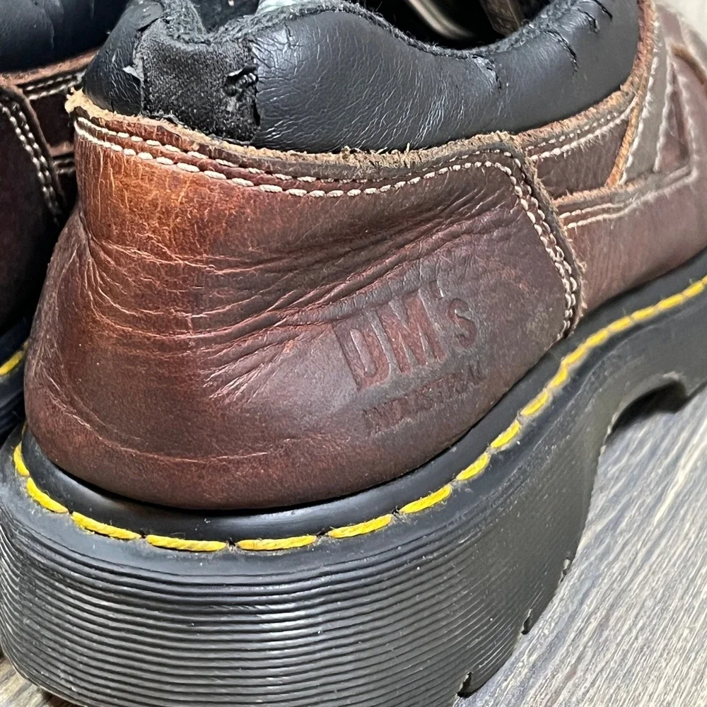 Dr Martens Gunby ST Men 11 Brown Leather Steel Toe Work Shoes Industrial Safety